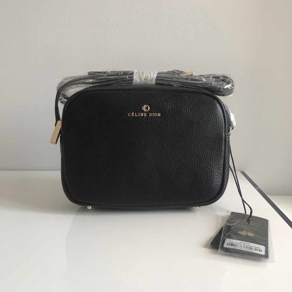 Celine Dion Black Pebble Leather Shoulder Crossbody Bag- Gold hardware - Picture 3 of 16